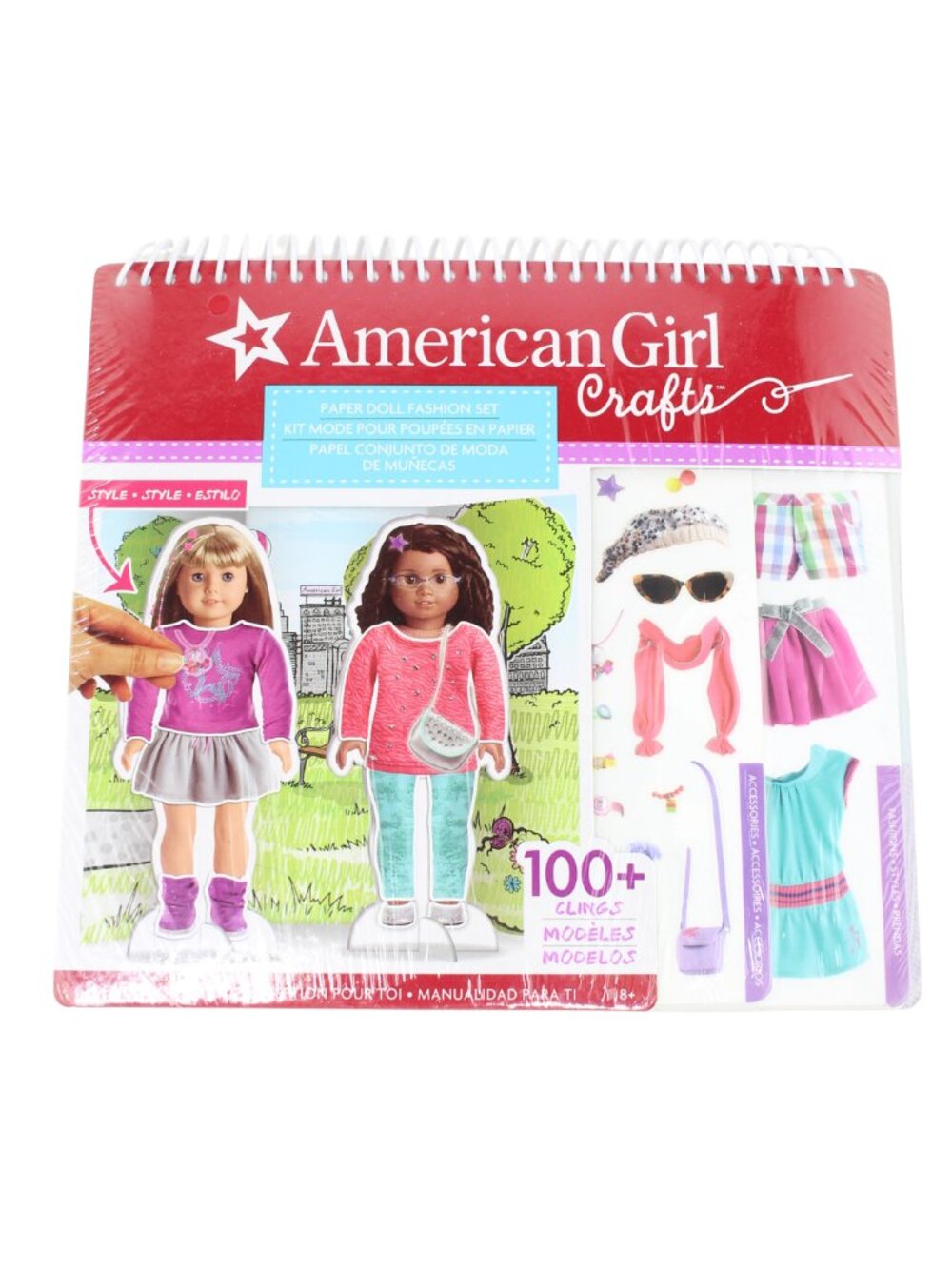 Fashion Angels x American Girl Crafts Paper Doll Fashion Set Book - 100+ Clings